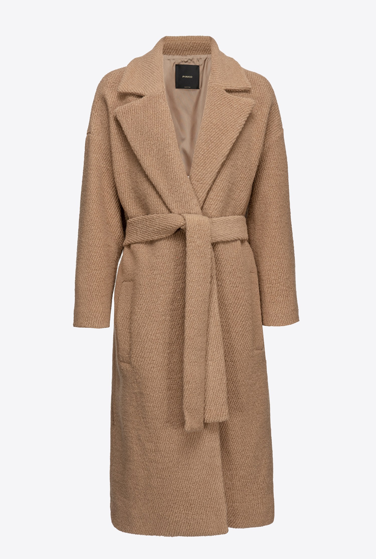 Bouclé wraparound coat