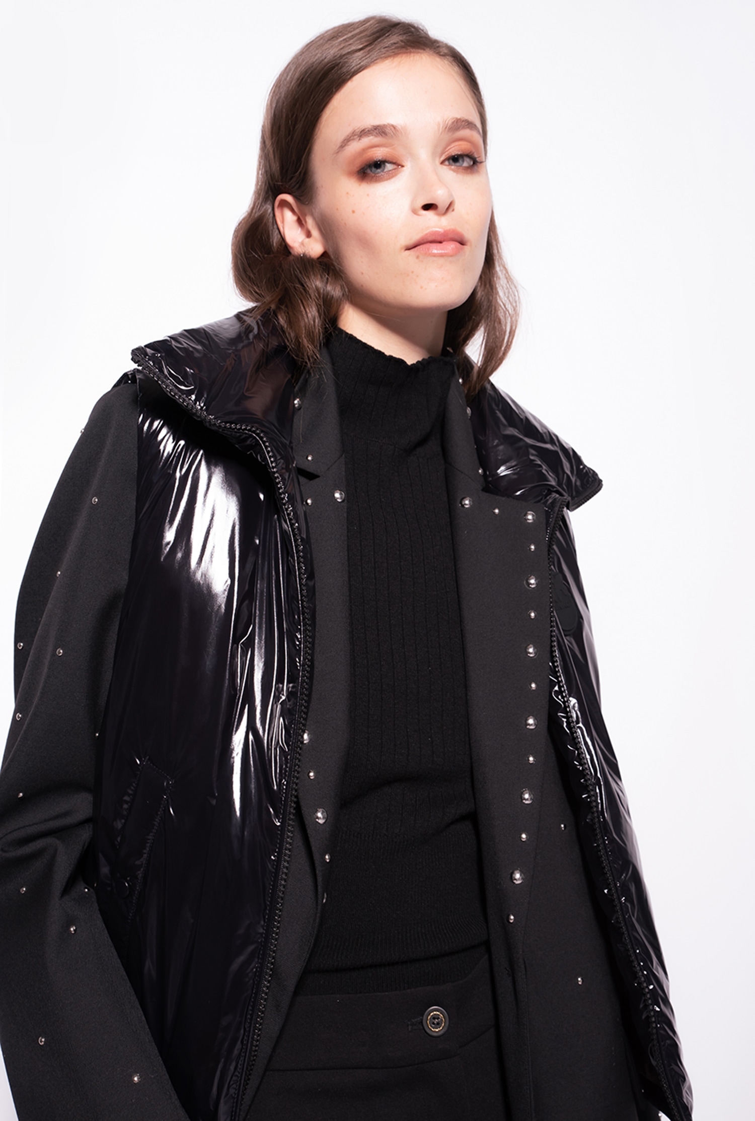 Padded crystal nylon vest