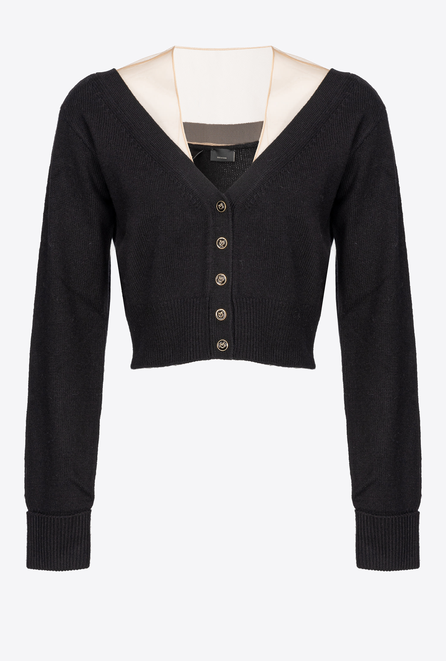 Soft wool and tulle cardigan