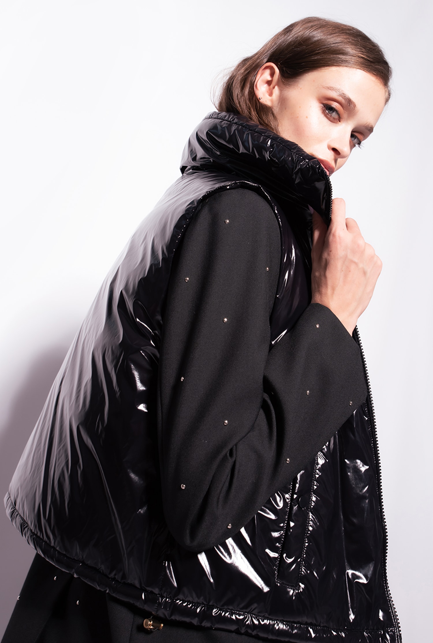 Padded crystal nylon vest