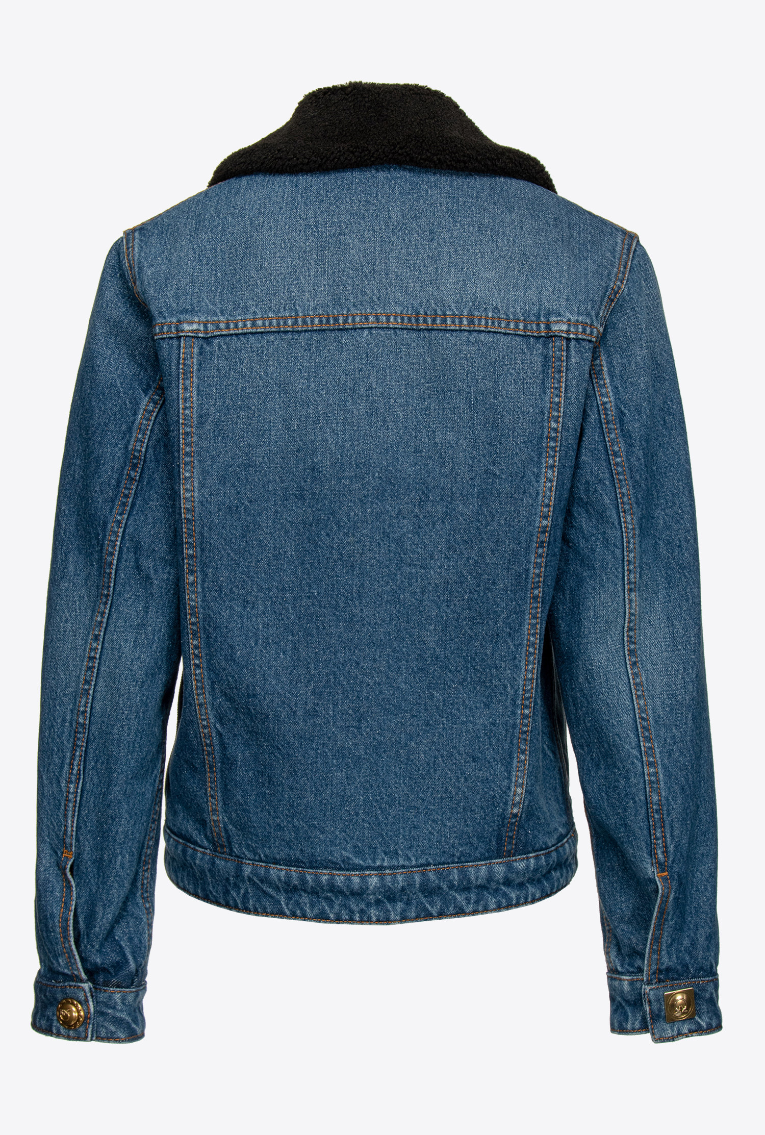 Denim jacket with faux-fur collar