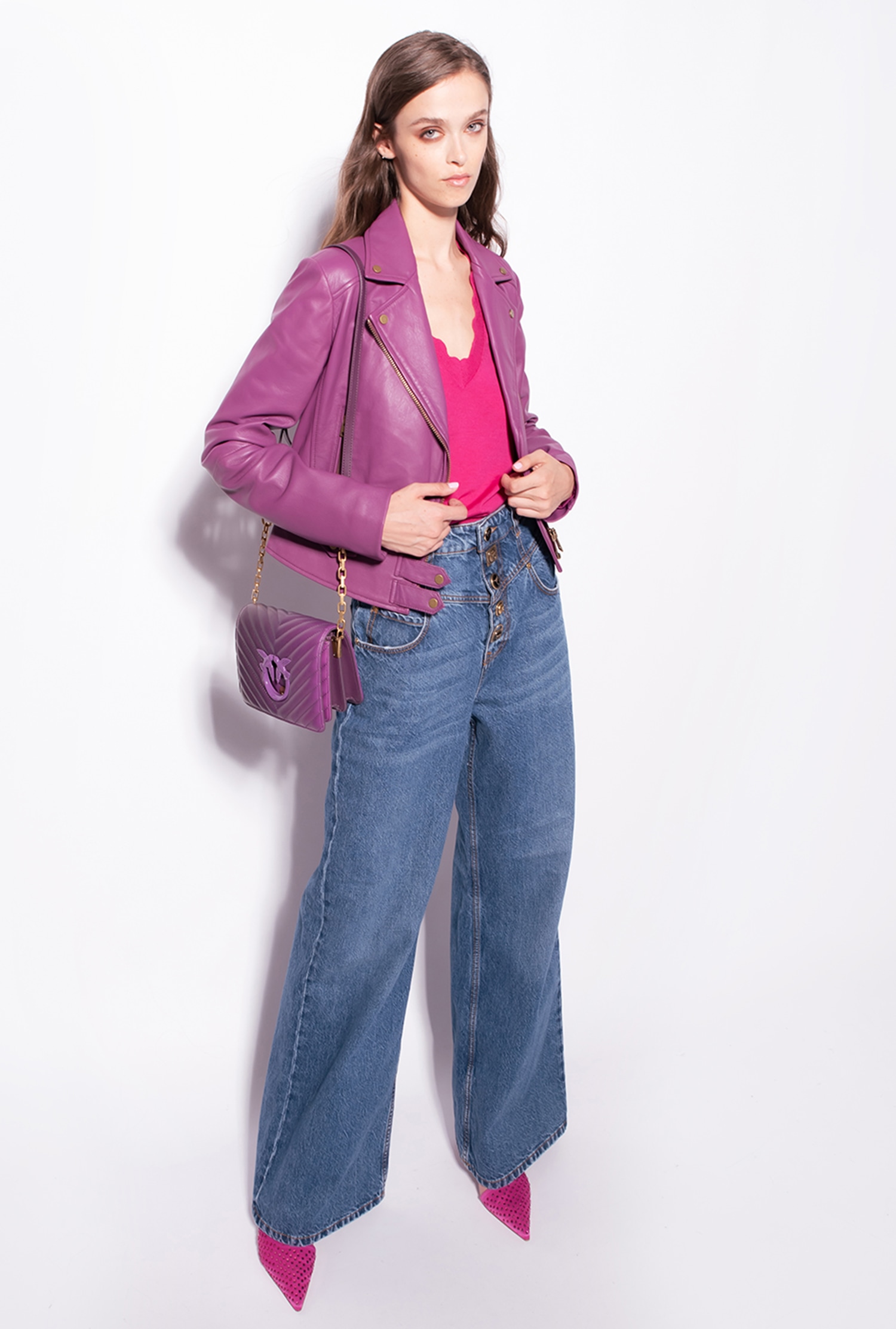 Nappa leather biker jacket