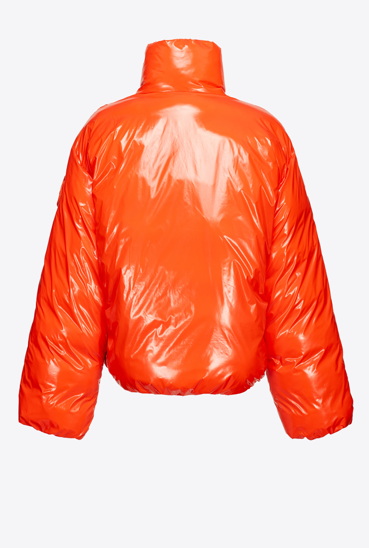Padded crystal nylon bomber jacket