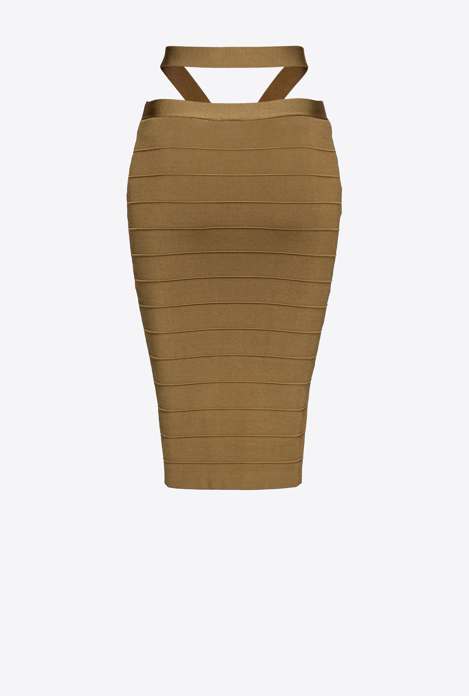 Knit band-effect skirt