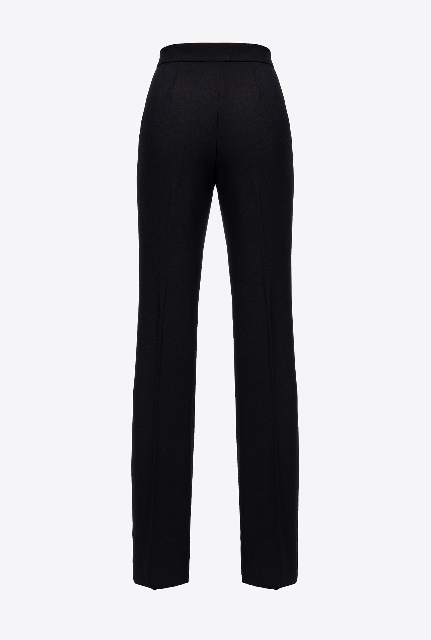 Flared poly crepe trousers