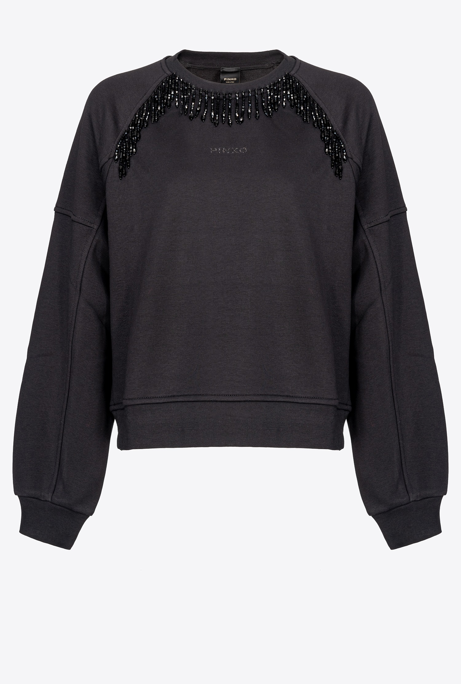 Sweatshirt with shiny fringing