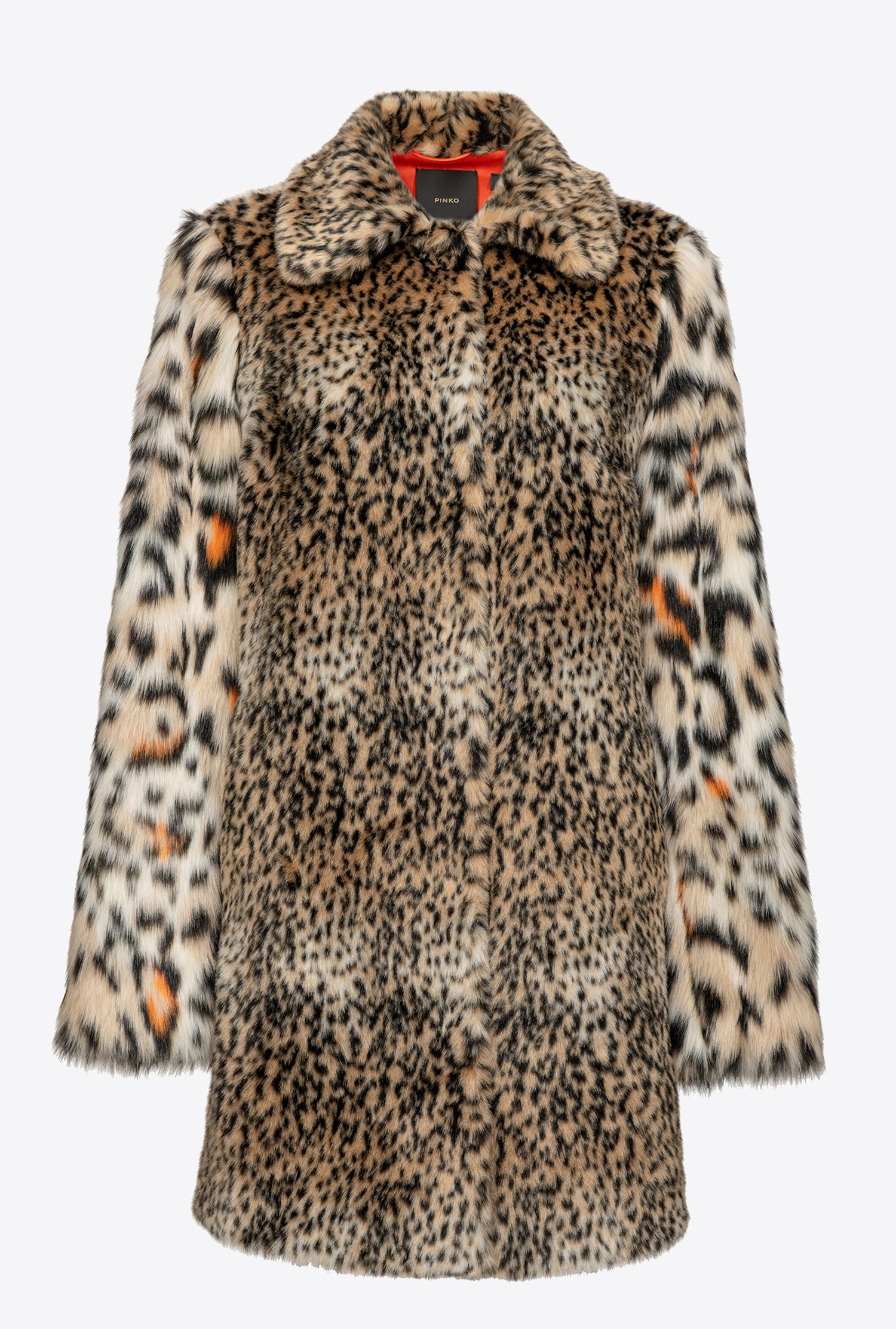 Animal-print faux-fur coat
