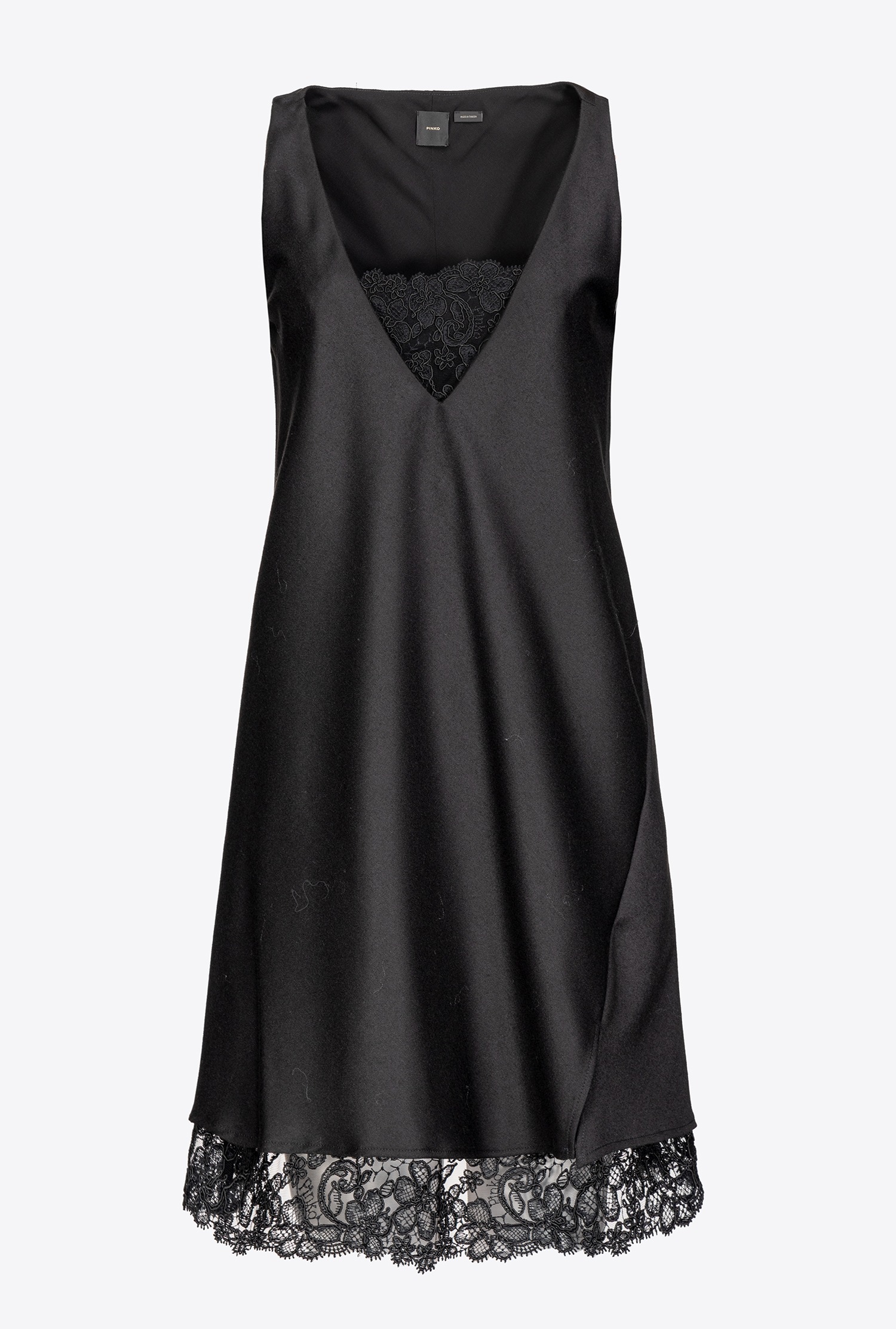 Mini flannel and lace sheath dress