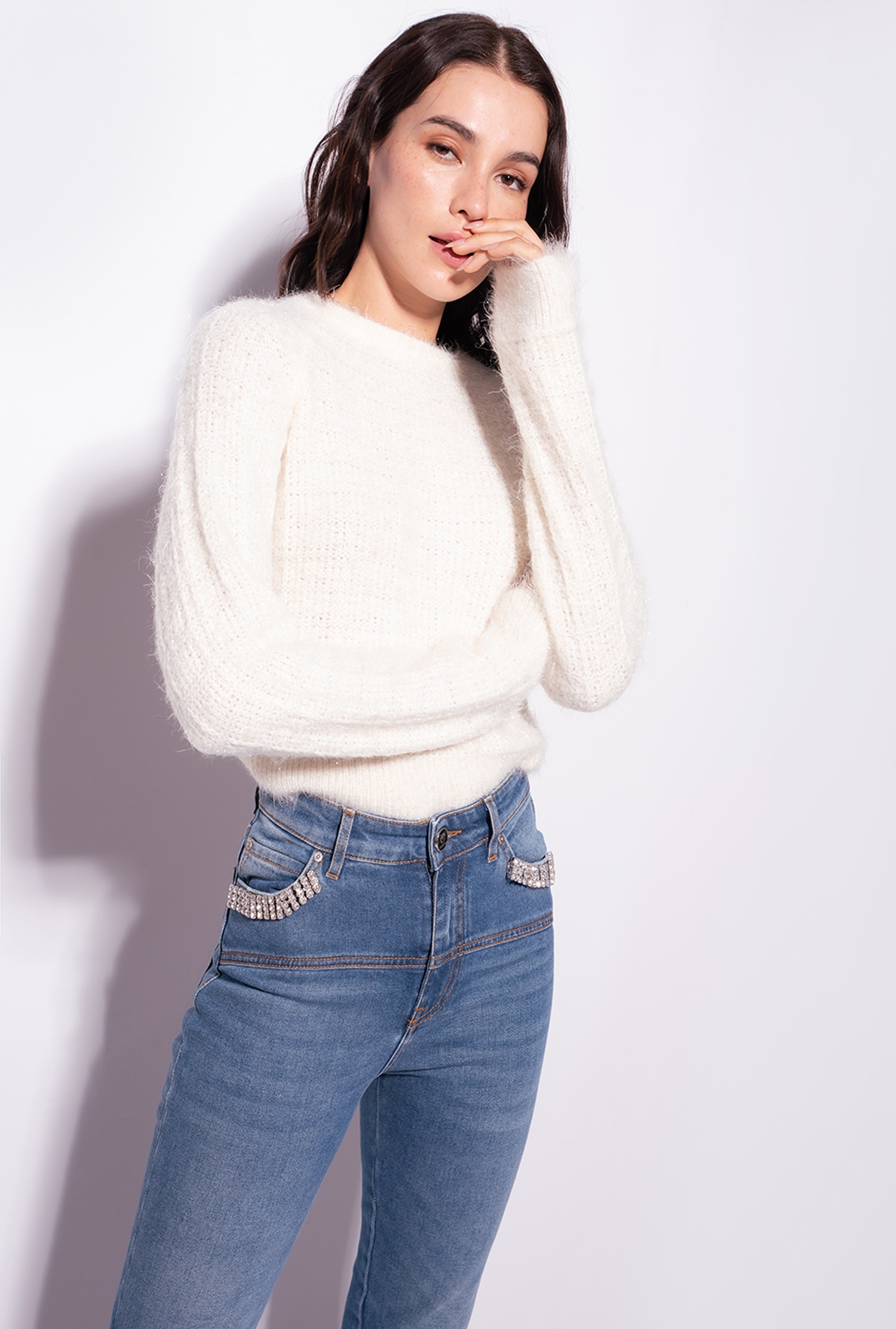 Alpaca blend fluffy pullover