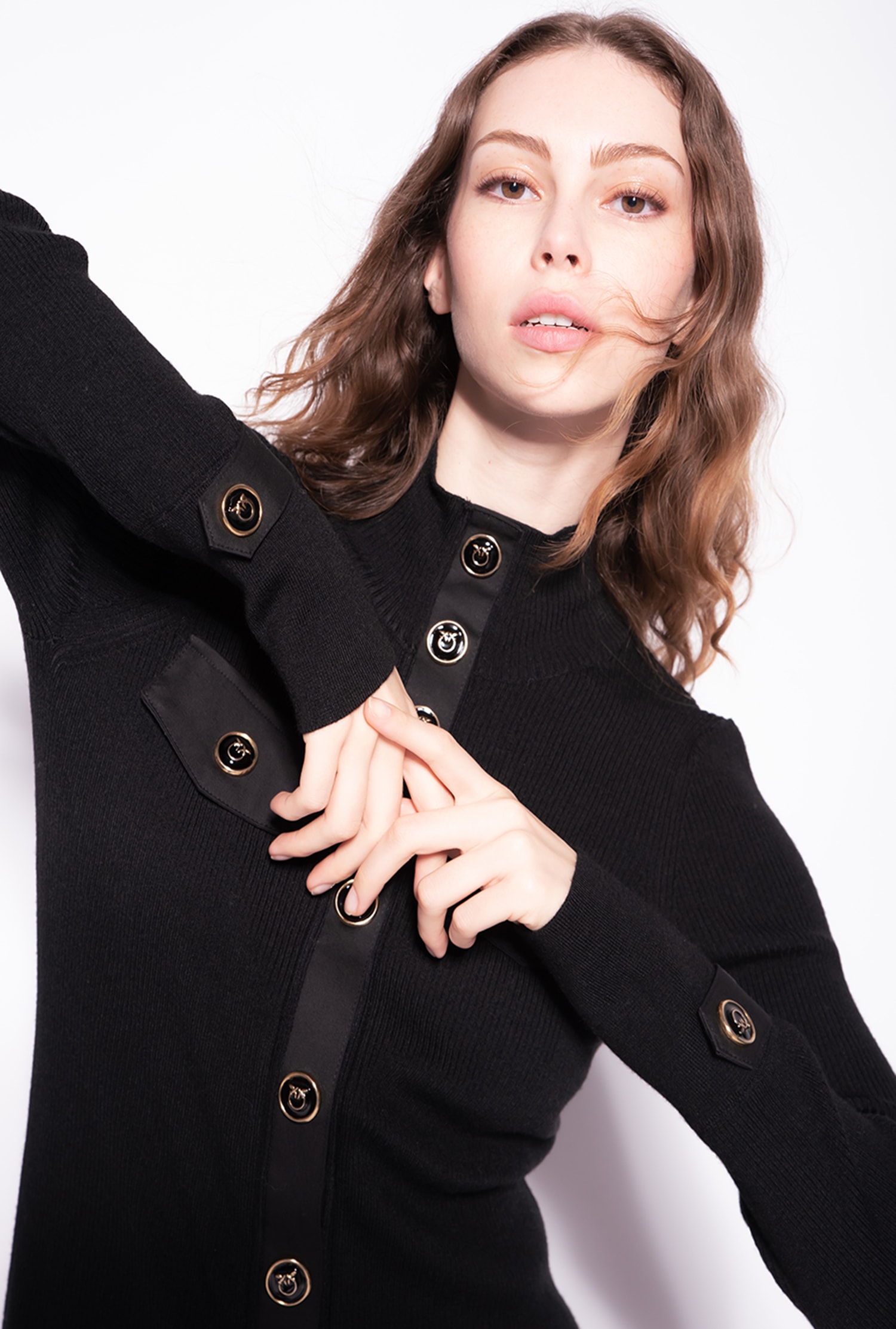 Mini dress with Love Birds buttons