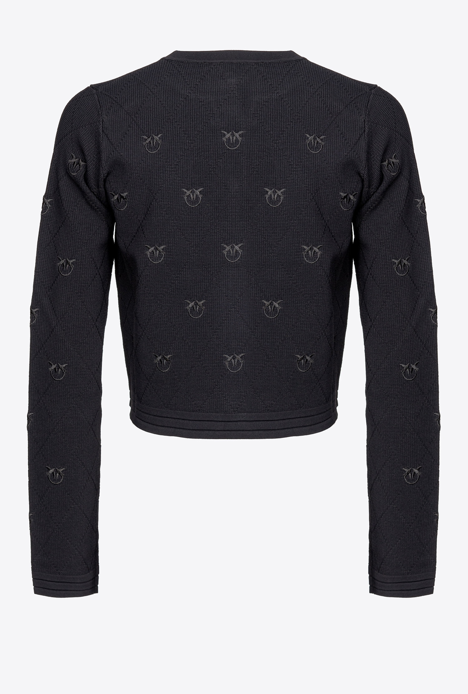 Cropped jacquard Love Birds cardigan