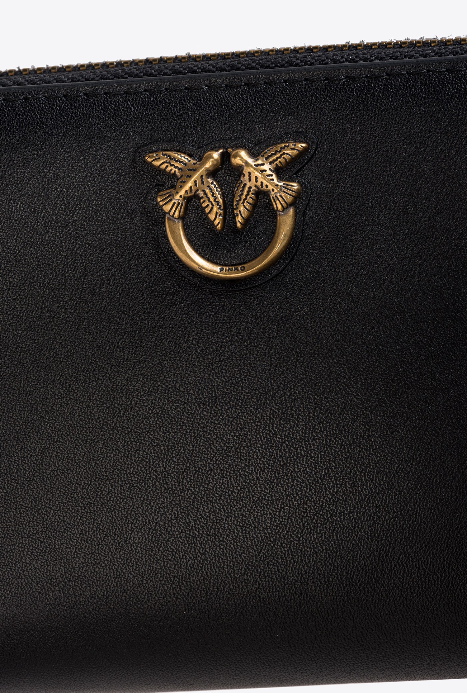 Zip-around leather wallet