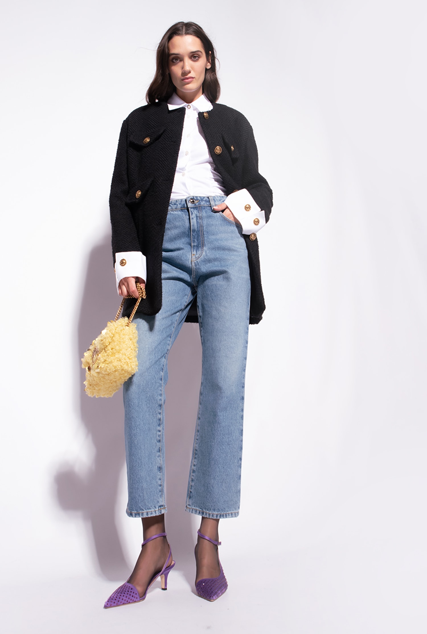 Poplin shirt with gathering