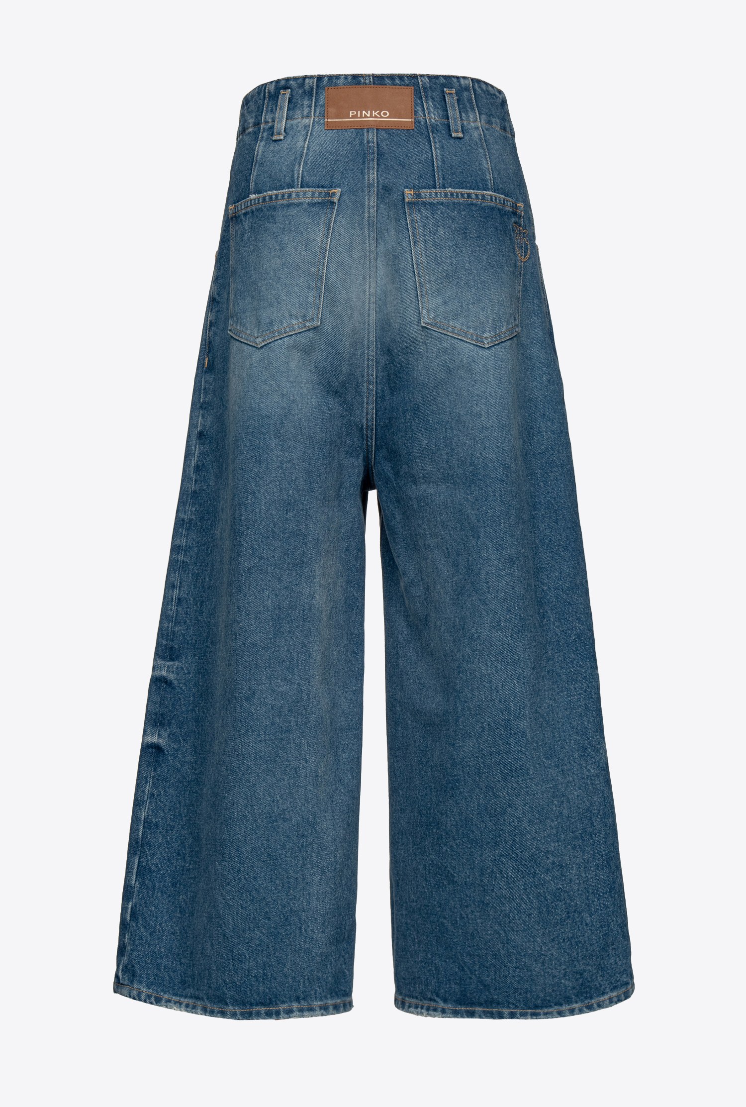 Cropped wide-leg jeans in authentic denim
