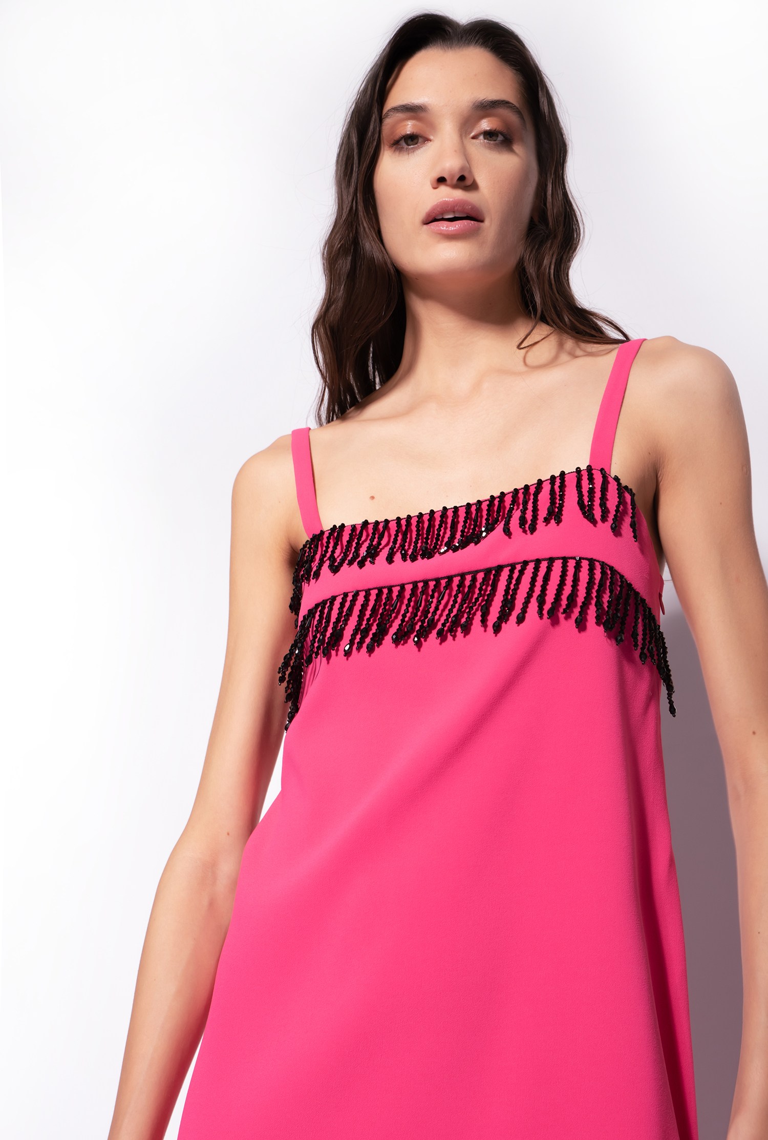 Mini dress with beads