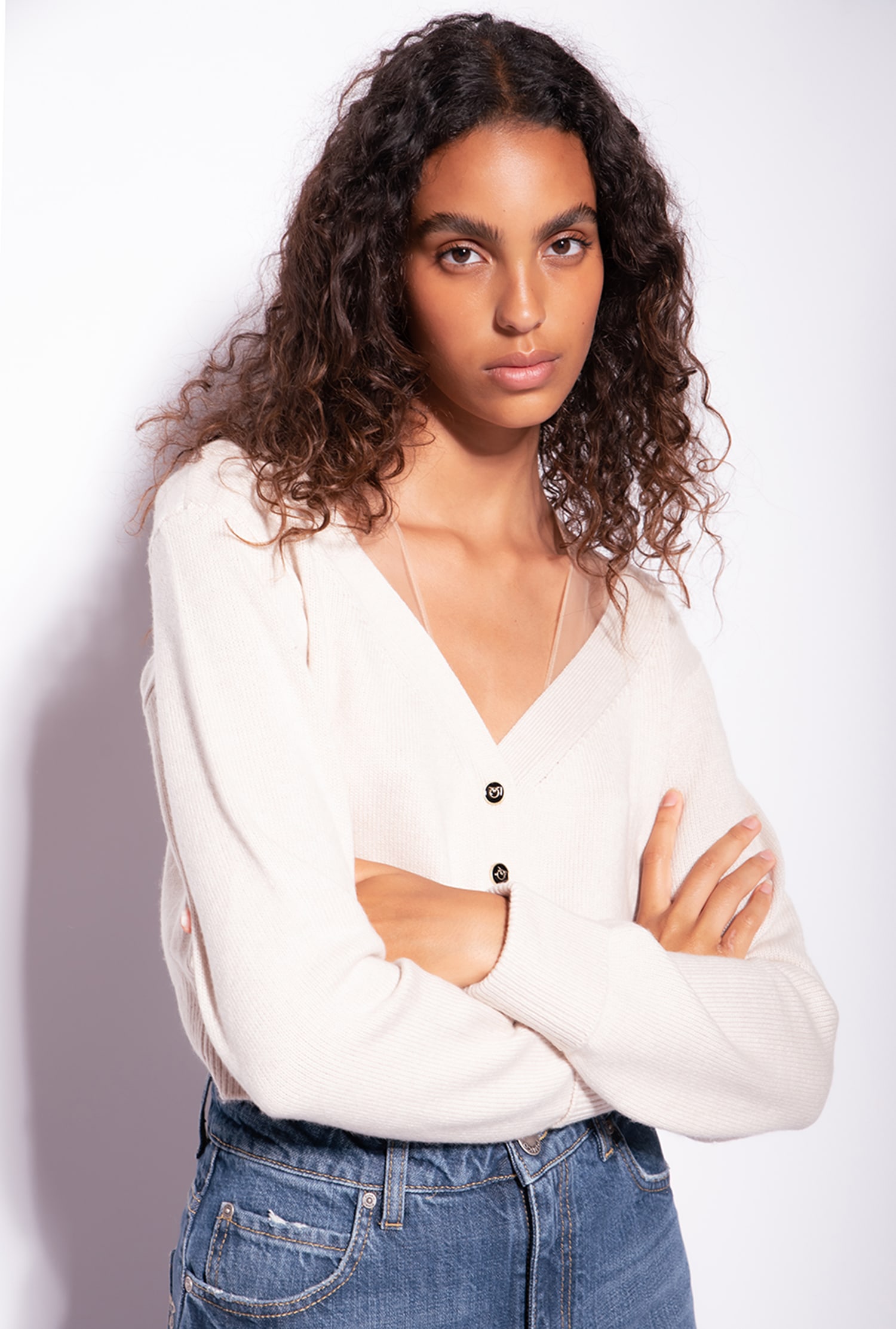 Soft wool and tulle cardigan