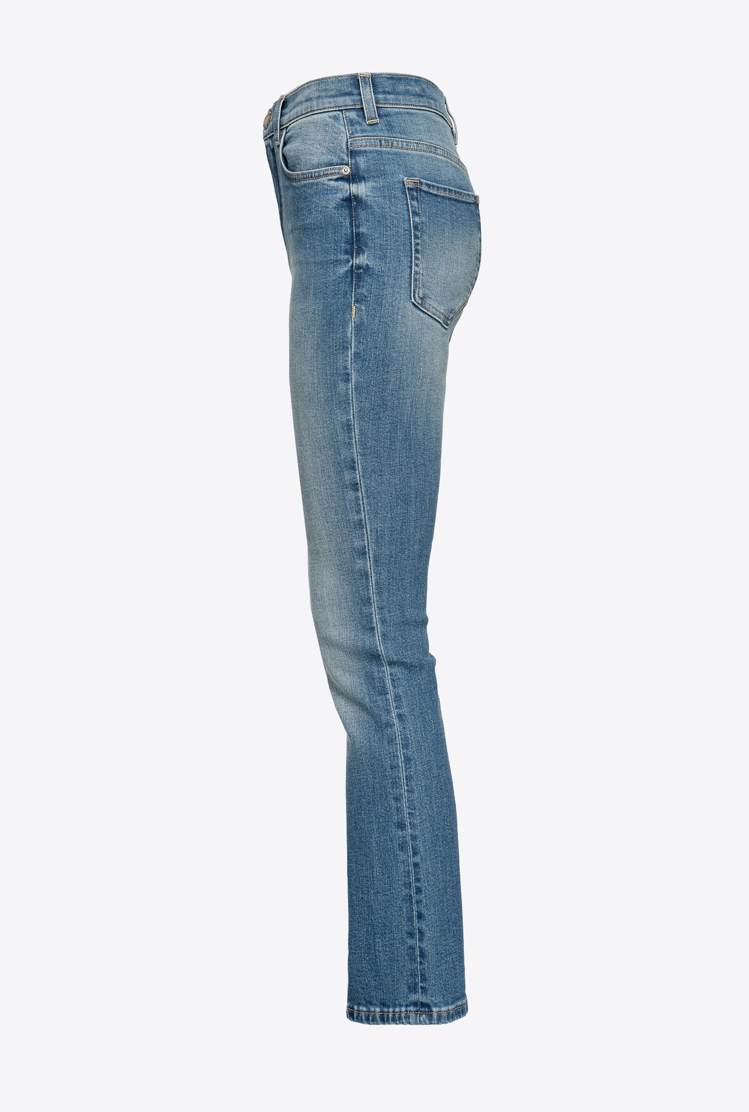 Blue denim boot-cut jeans
