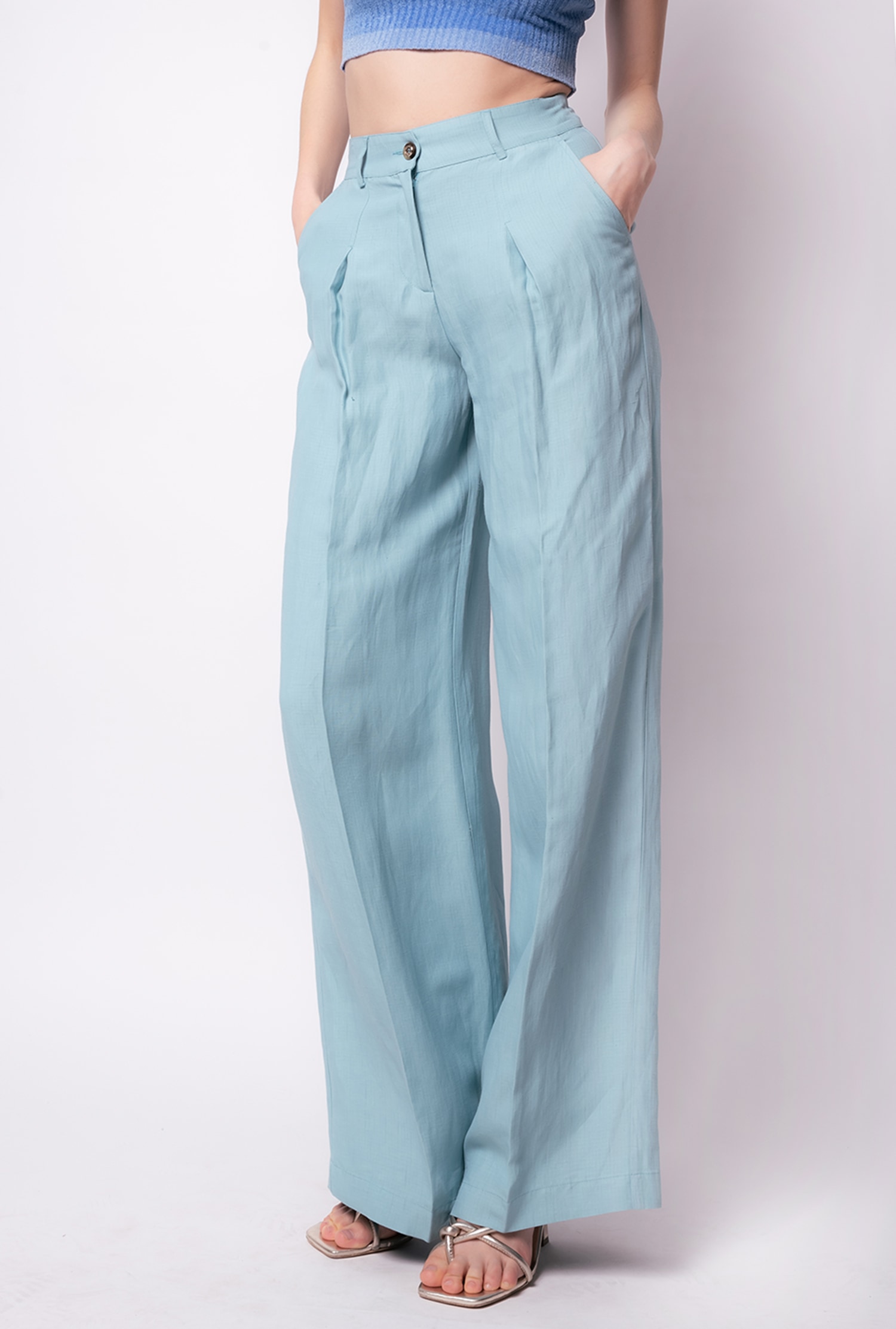 Linen palazzo trousers
