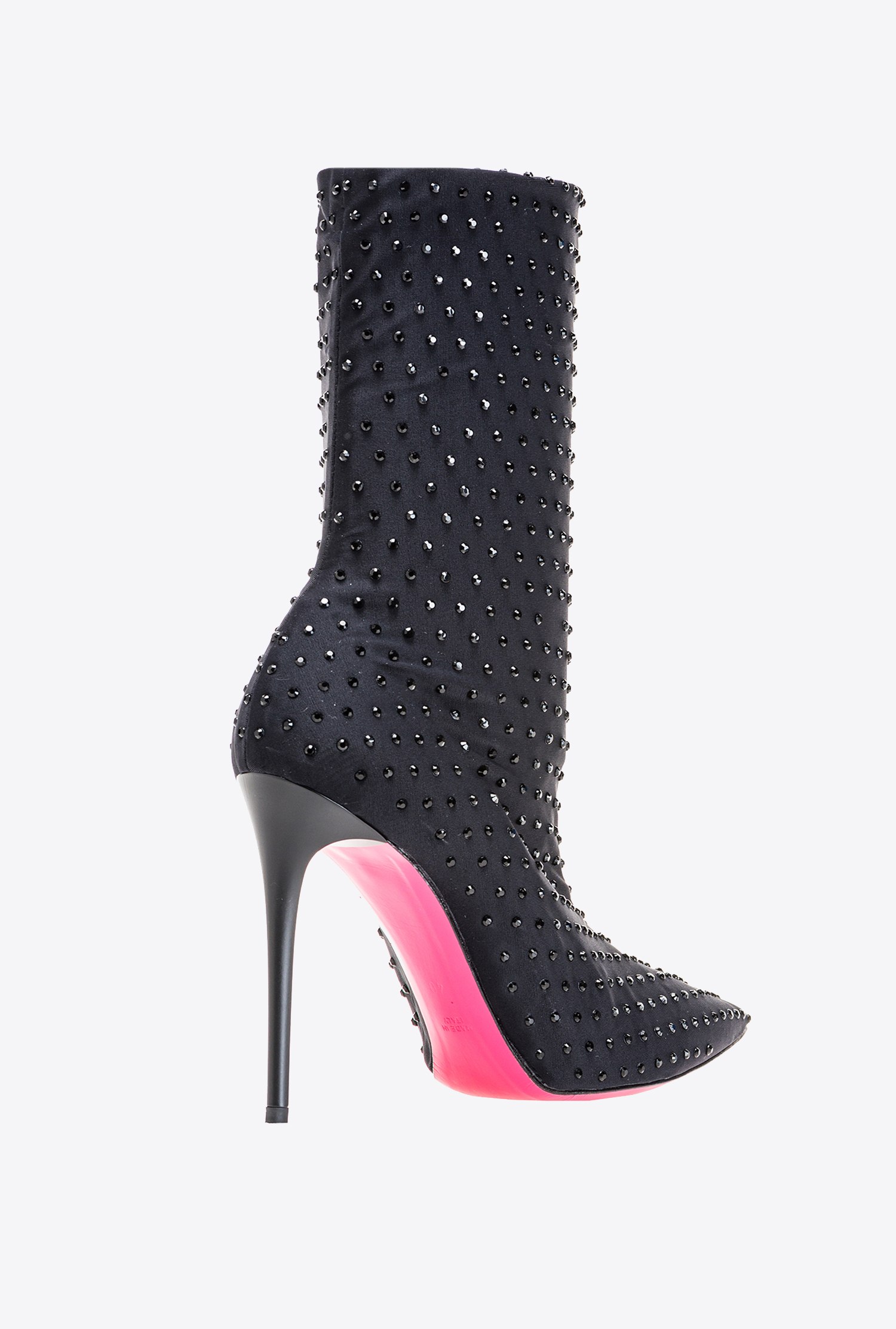 Knit ankle boots with rhinestones