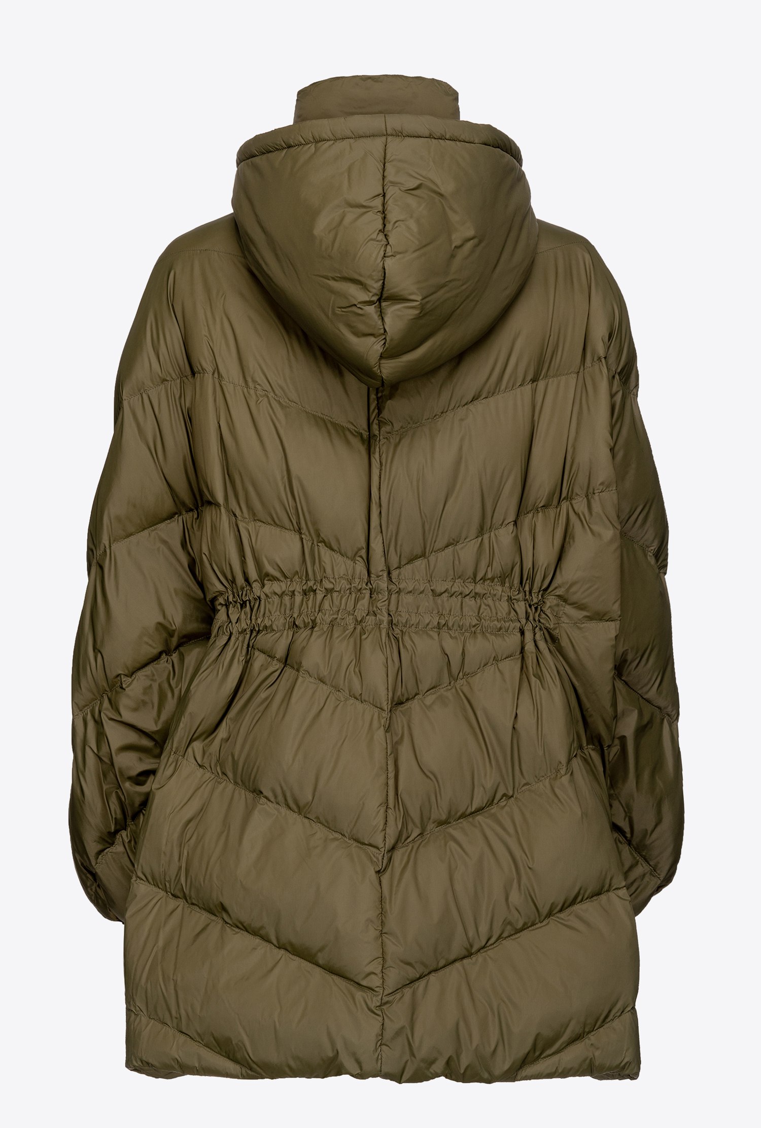 Midi technical canvas down jacket
