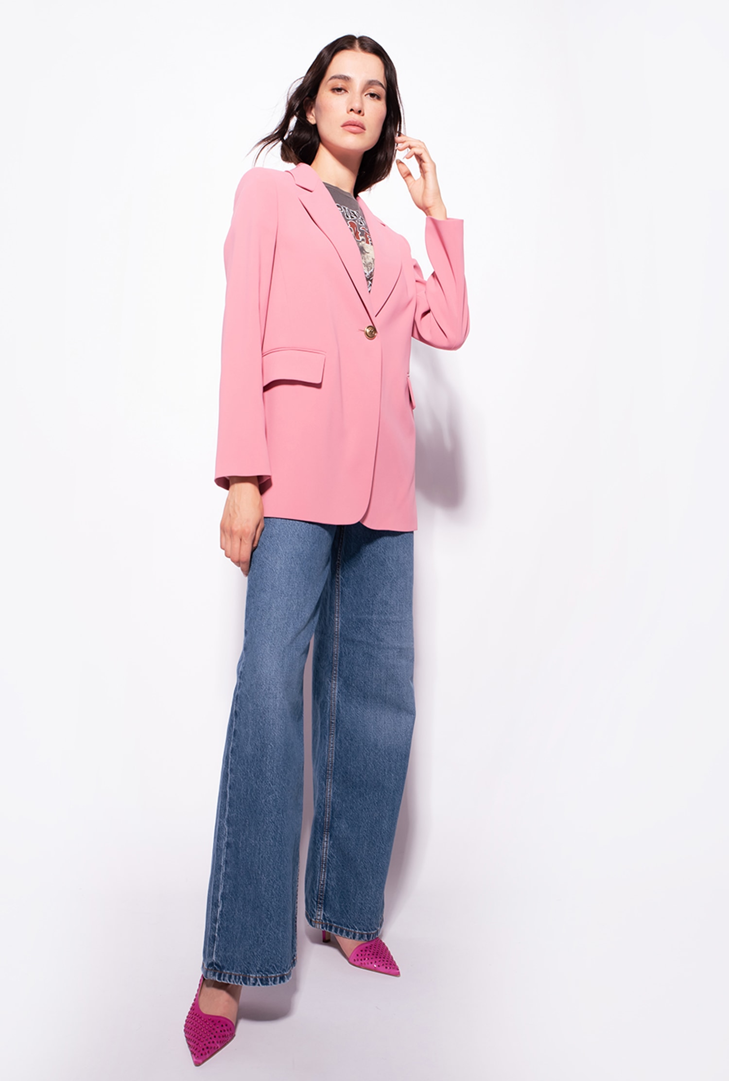 Single-breasted stretch crêpe blazer