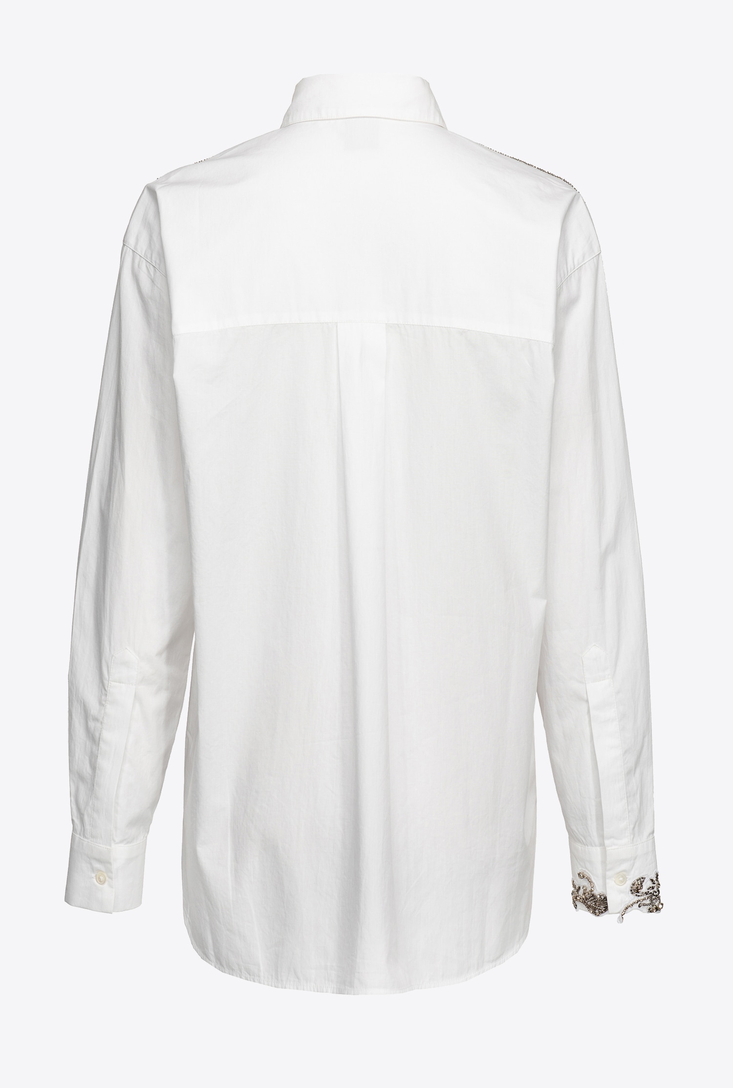 Poplin shirt with shiny embroidery