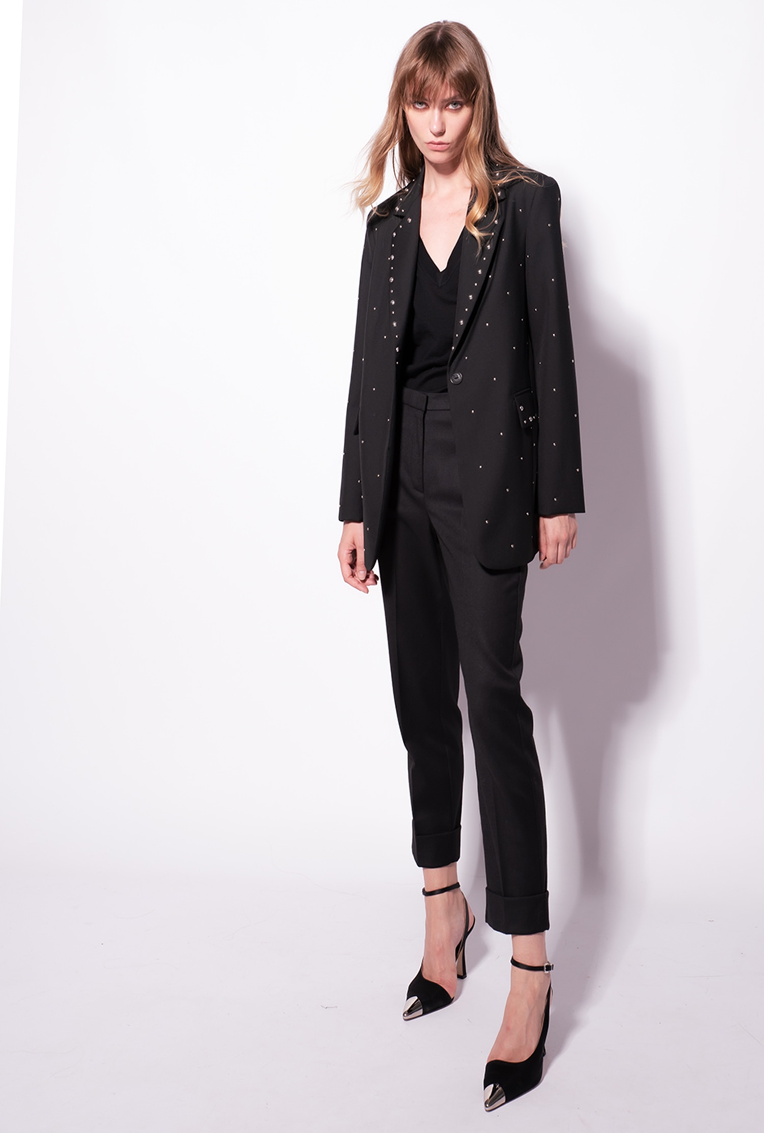 Colour-block V-neck sweater