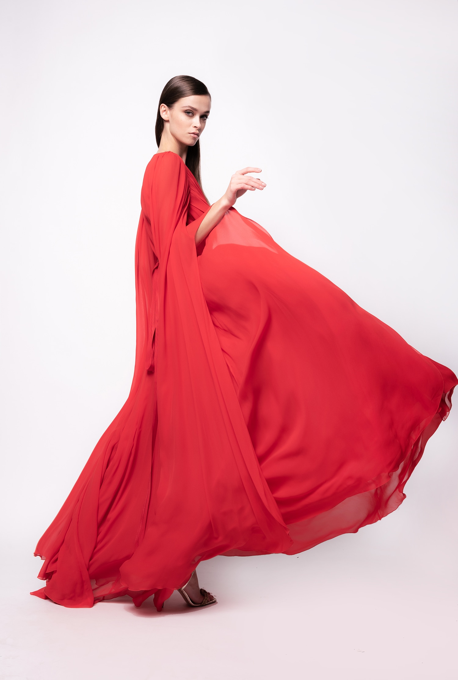 Extra long-sleeved dress