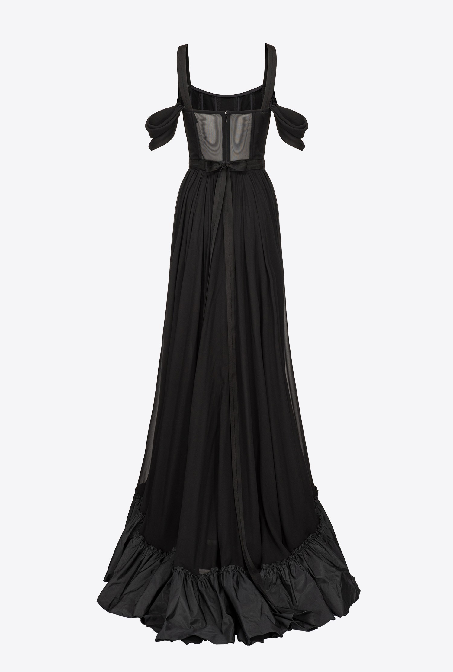 Long georgette bustier dress