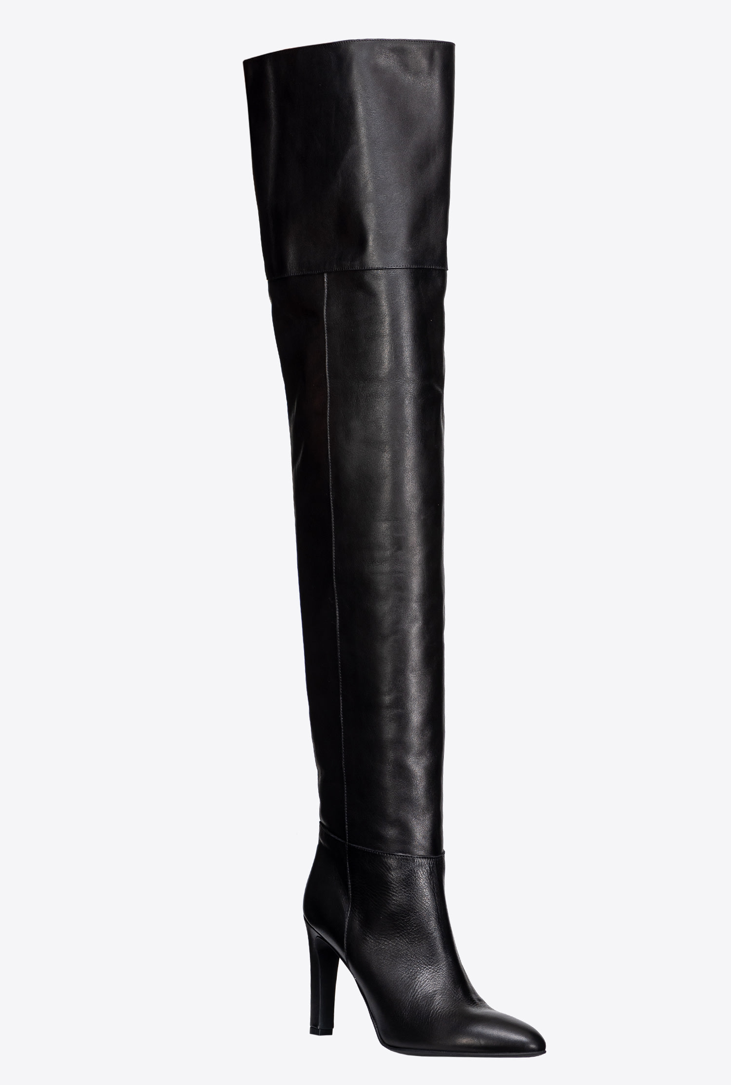 Thigh-high leather boots