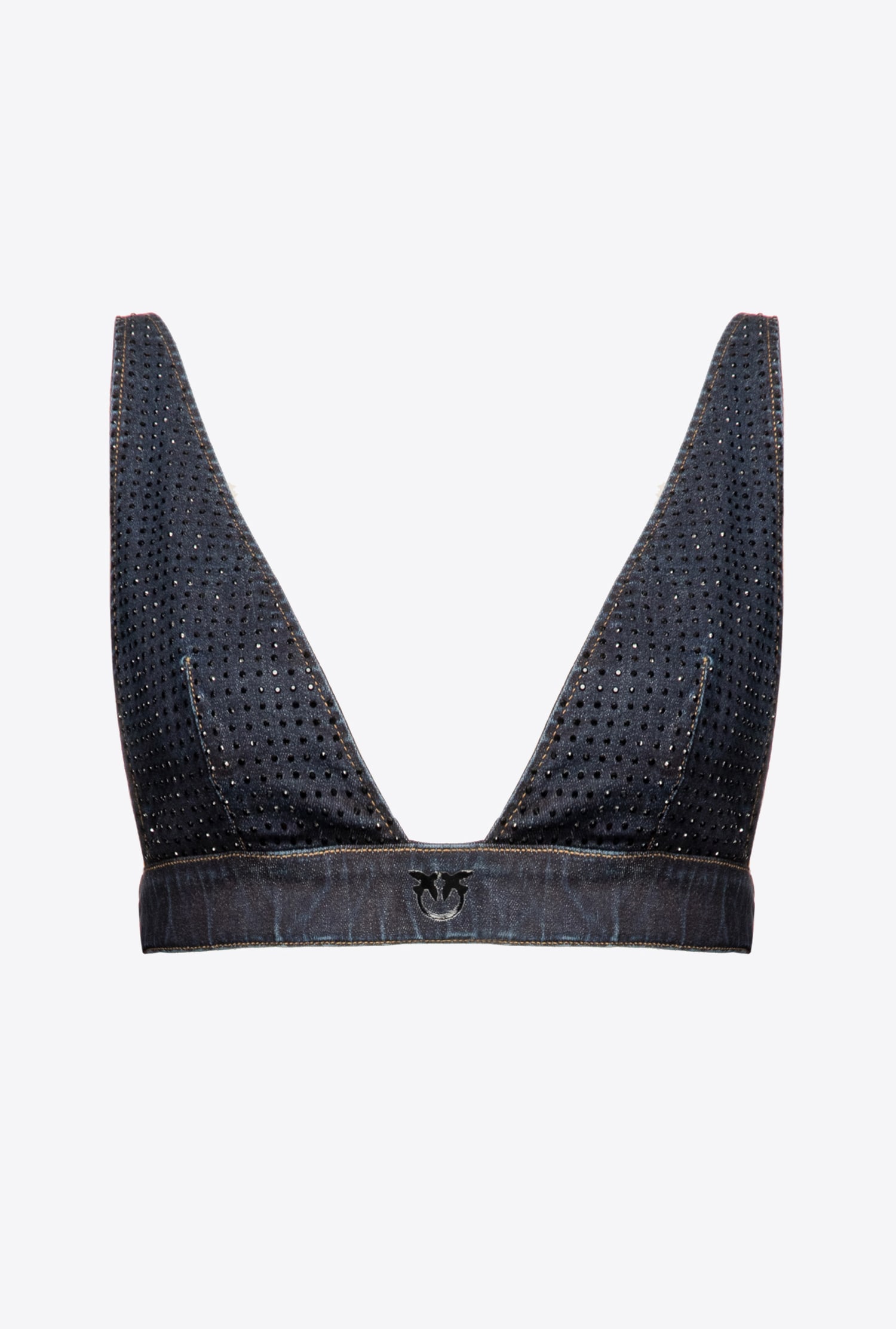 Denim bralette with rhinestones