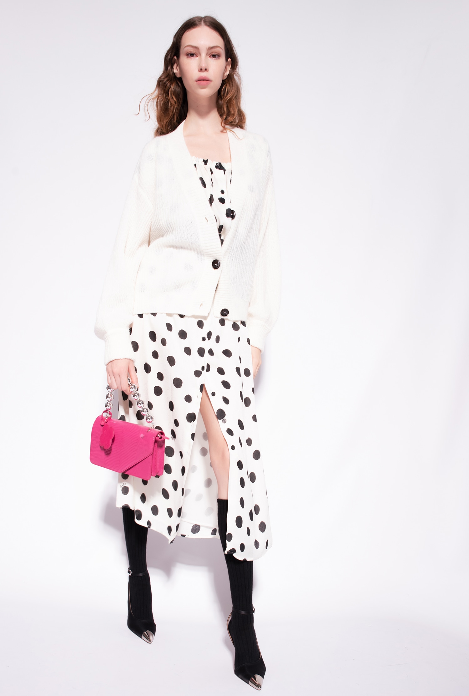 Cropped rib-knit cardigan