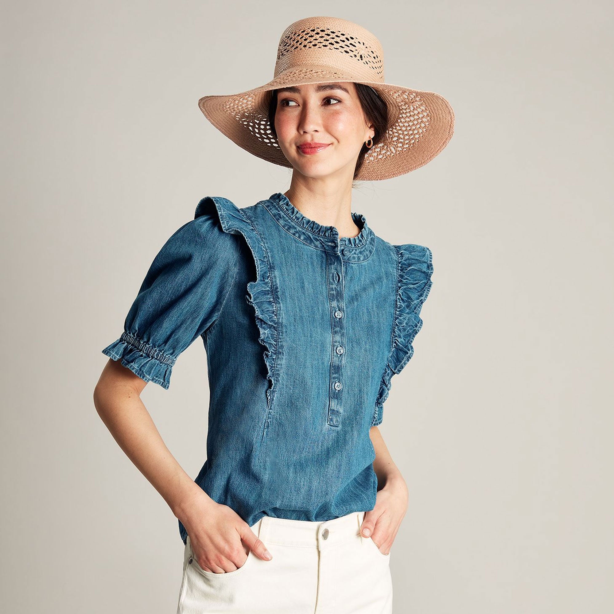 Joules Ladies Arlie Frill Blouse