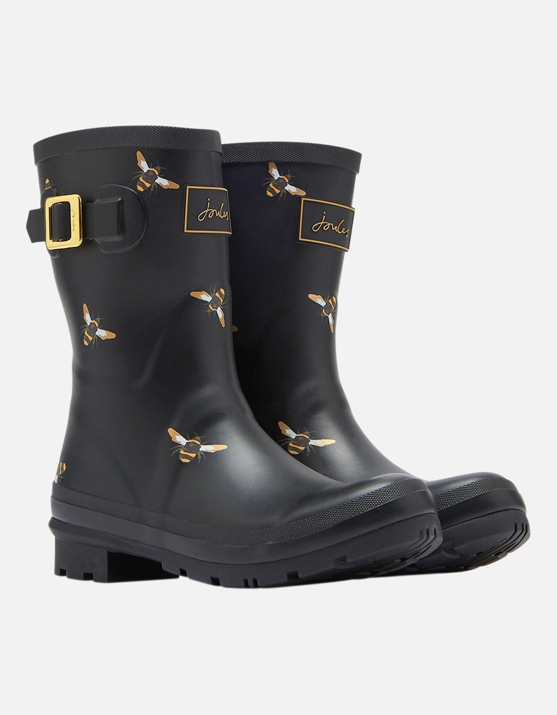 Joules Mid Length Bee Welly - Black