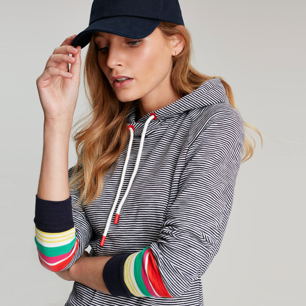 Joules Ladies Marlston Stripe Hooded Sweatshirt