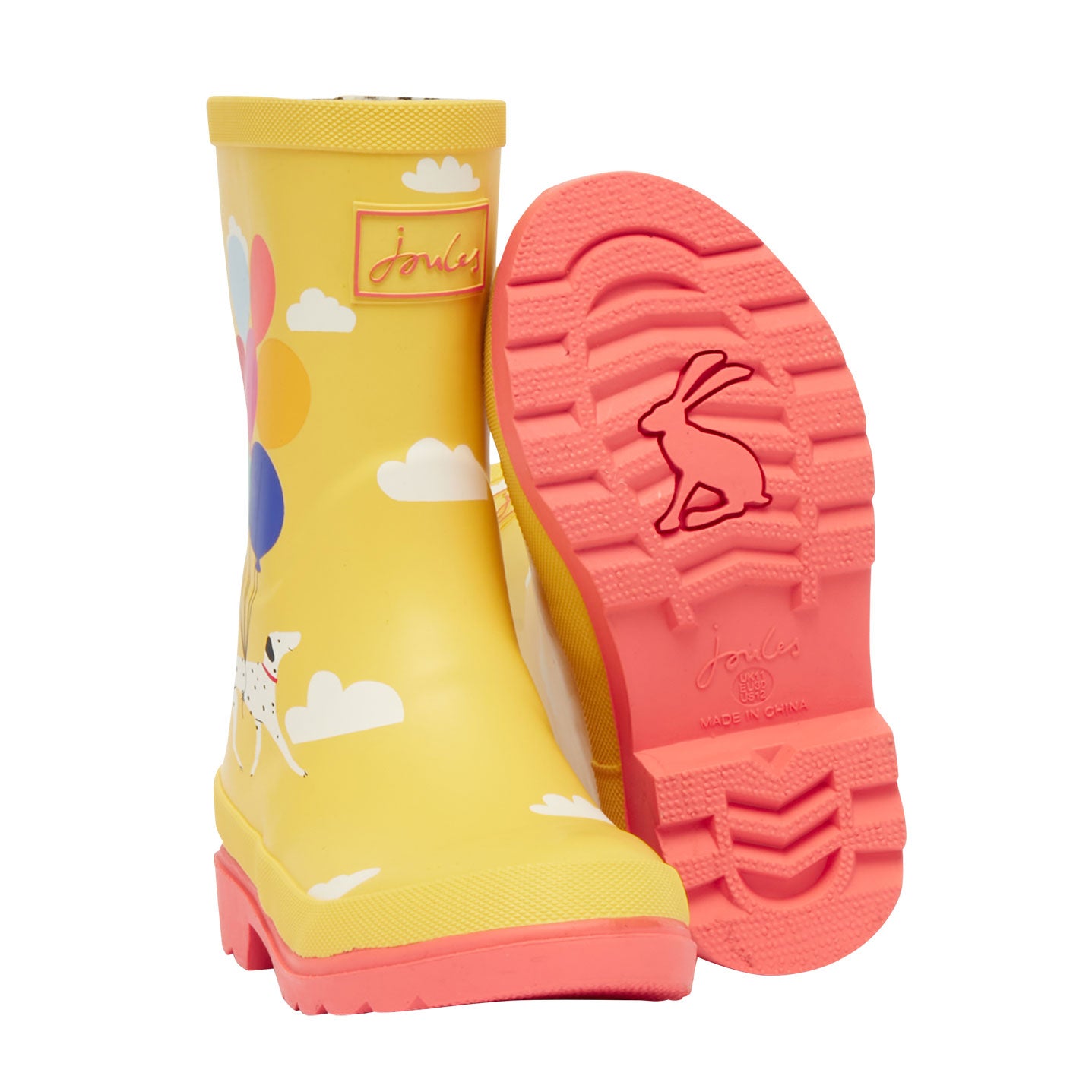 Joules Girls Balloon Dalmatian Welly Print Tall Printed Welly