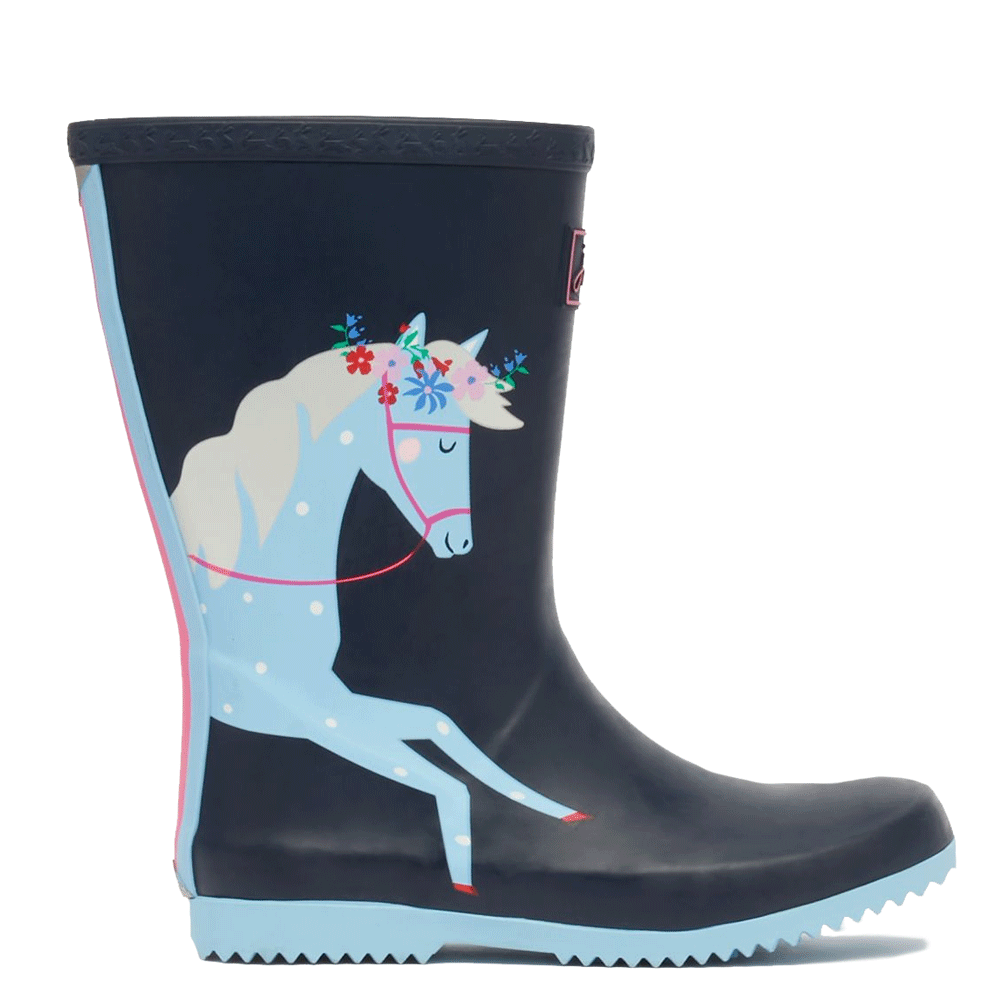 Joules Childs Junior Roll Up Flexible Printed Welly