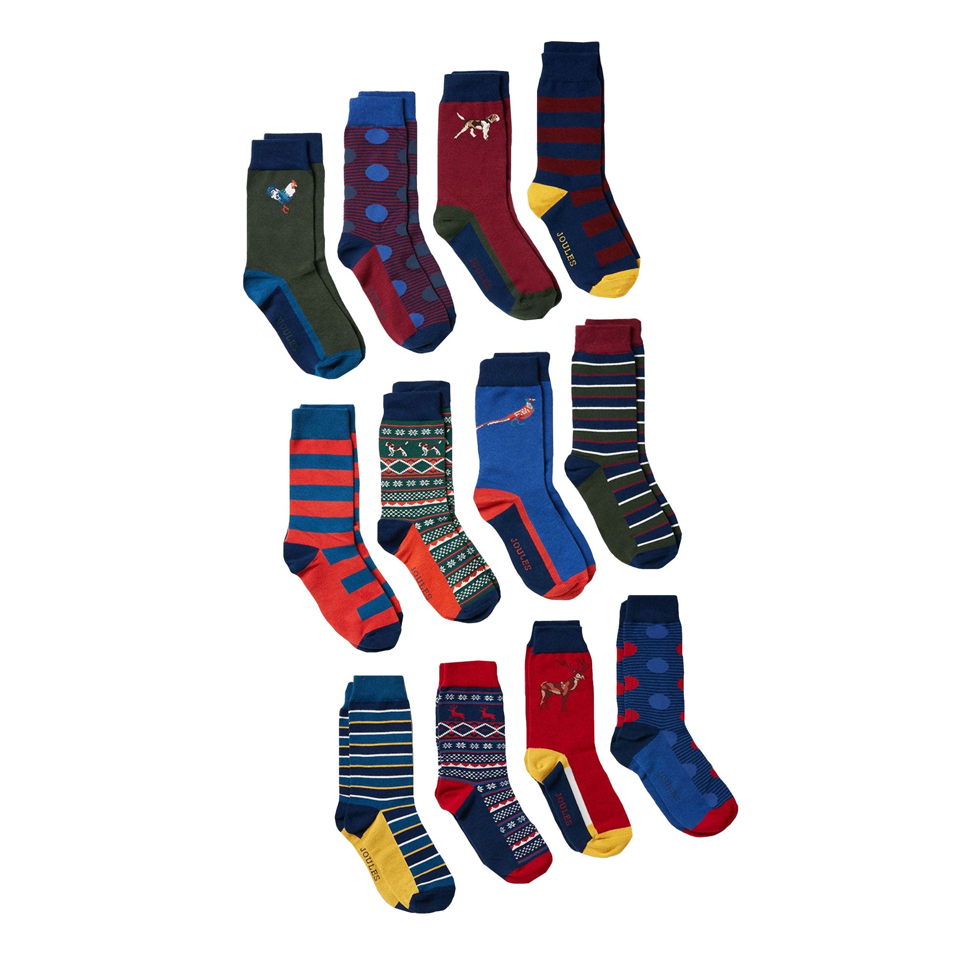 Joules Mens 12 Days Of Christmas 12Pk Sock Gift Set