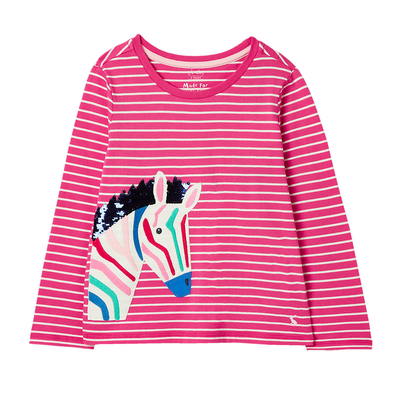 Joules Girls Ava Long Sleeve Applique Artwork T-Shirt