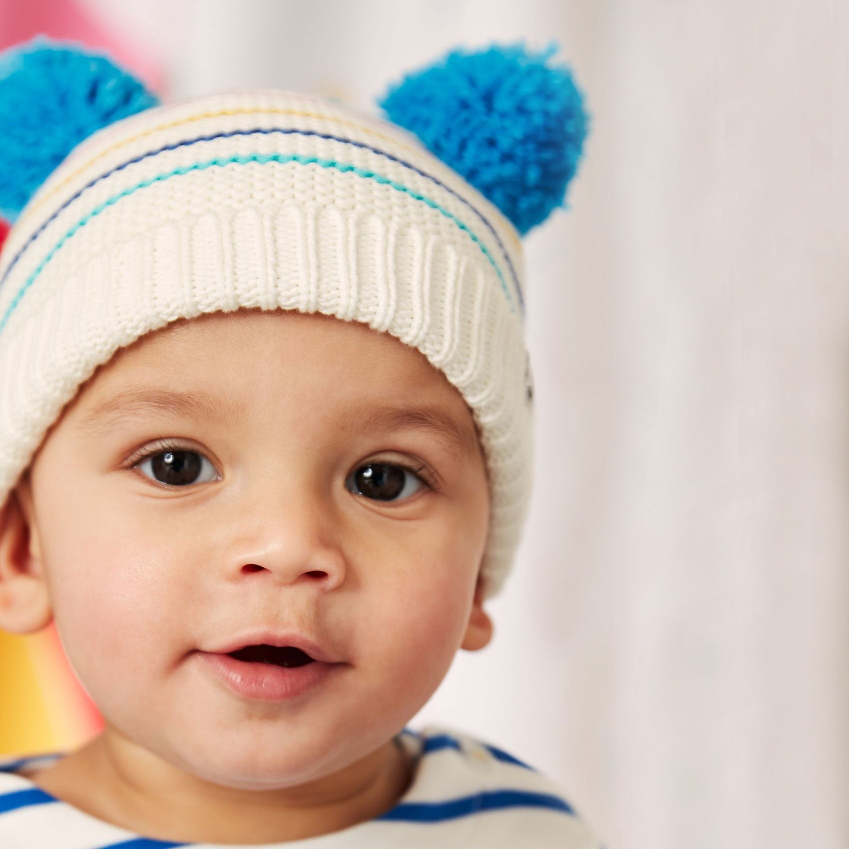 Joules Baby Nursery Pom Pom Organic Cotton Knitted Hat