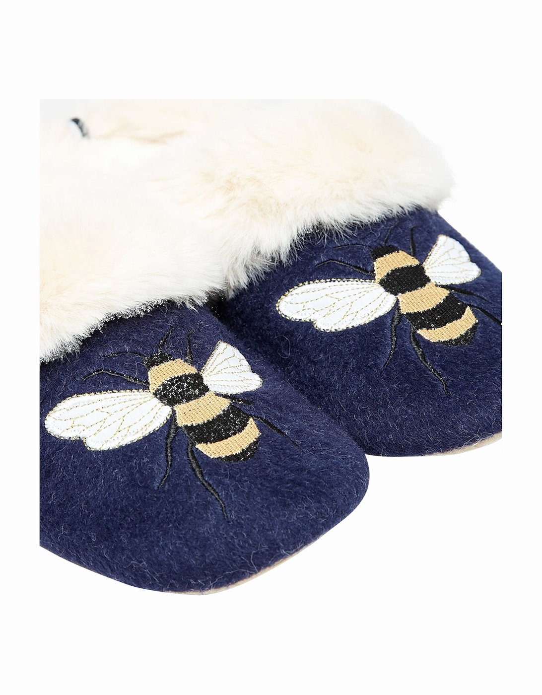 Joules Womens Slippet Luxe Bee Slippers (Navy)