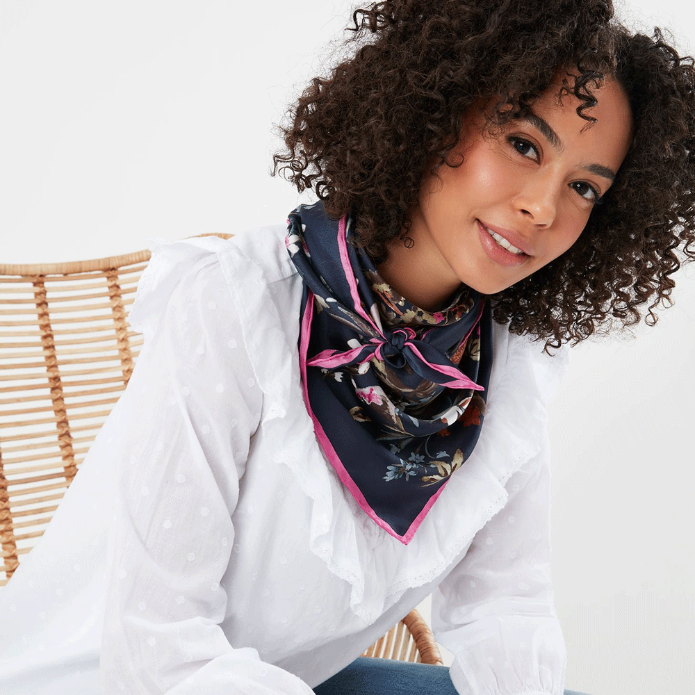 Joules Ladies Bloomfield Square Silk Scarf