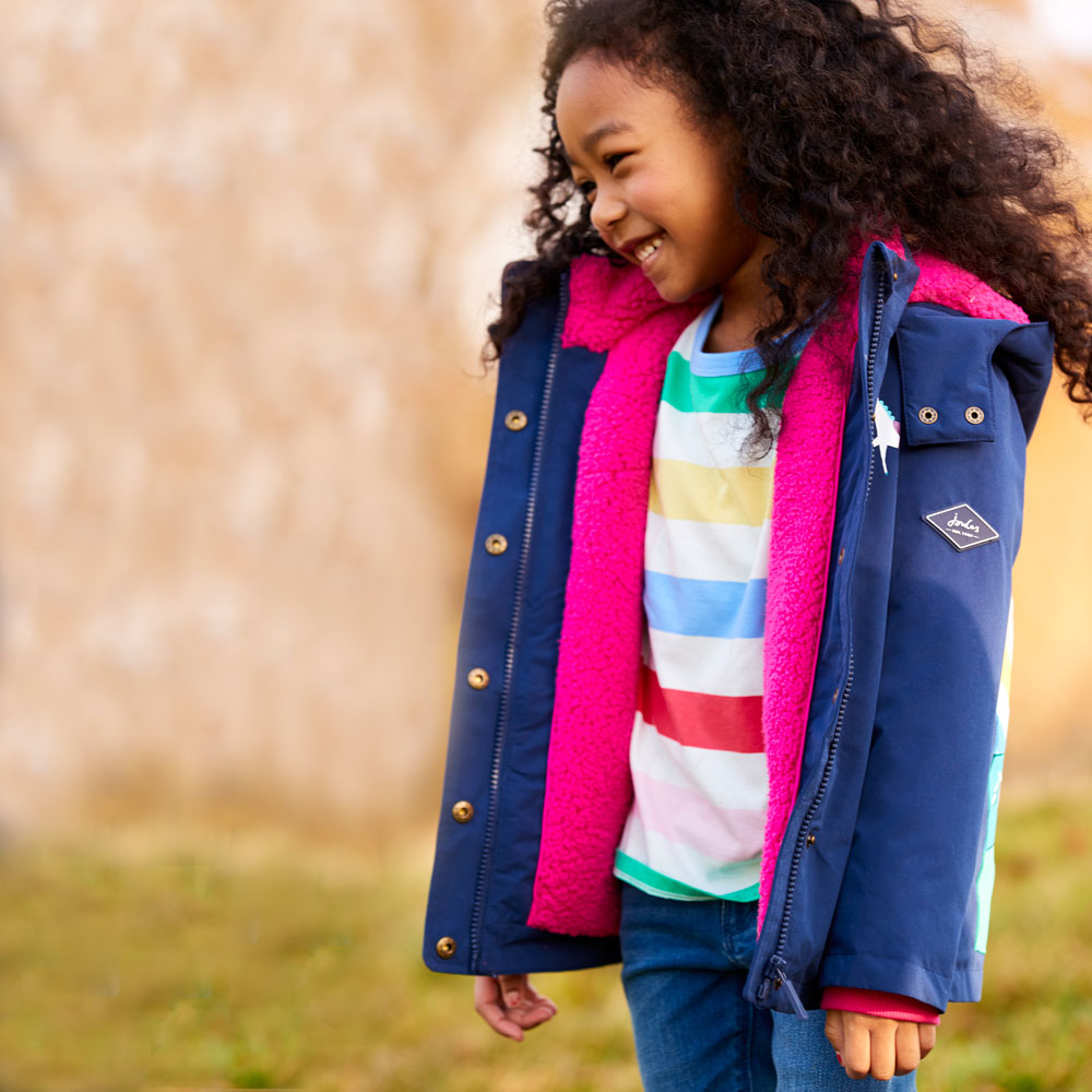 Joules Girls Morgan Rainbow Pony Artwork Jacket