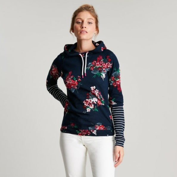 Joules Ladies Marlston Print Hooded Sweatshirt