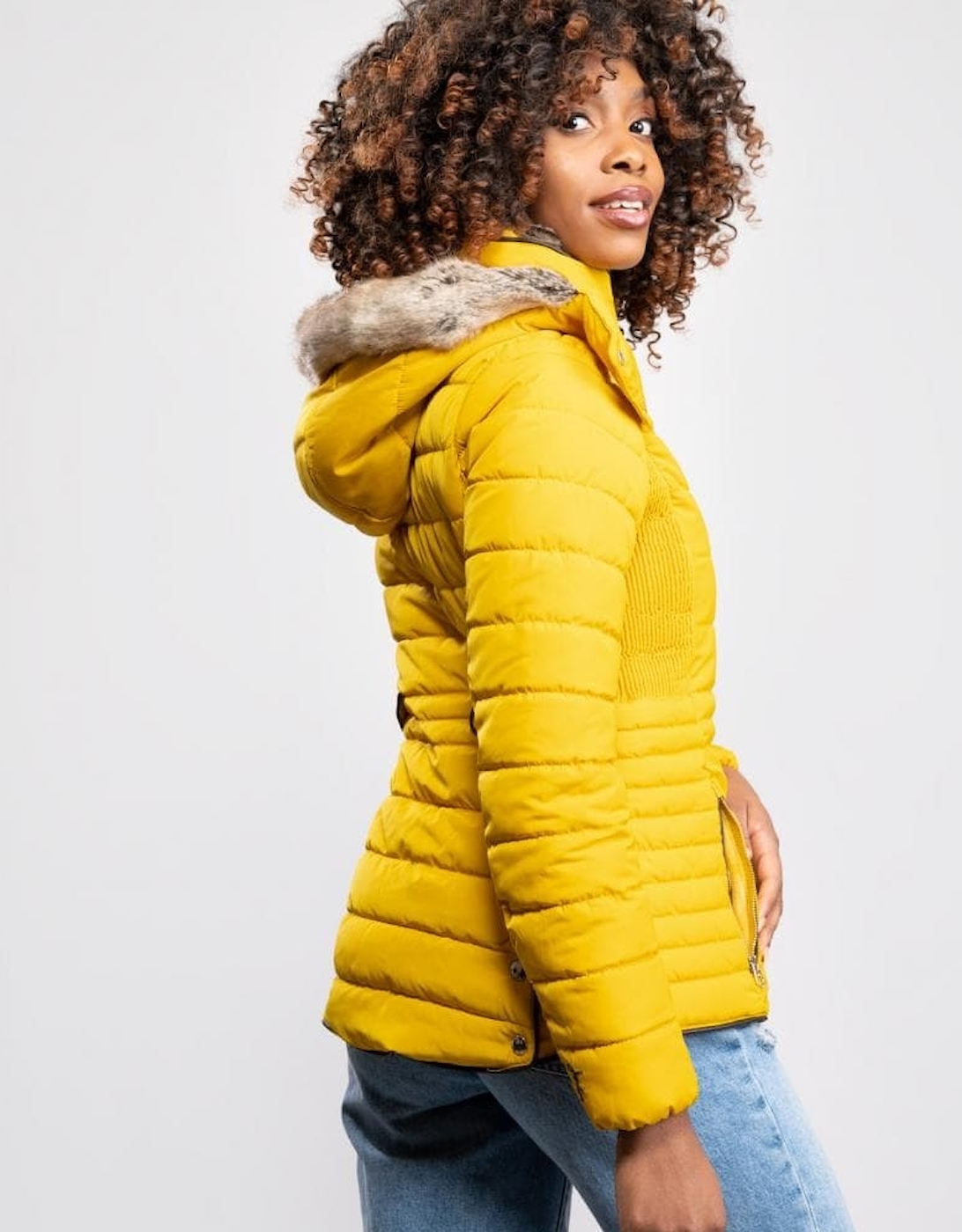 Joules Fur Trim Padded Coat Gosway