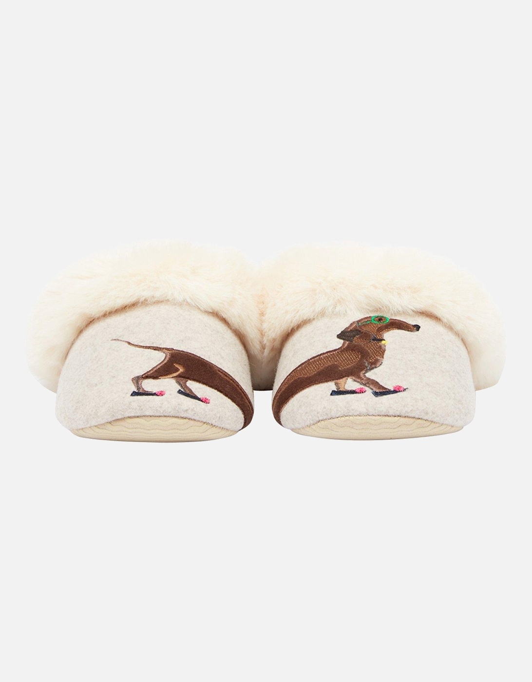 Joules Slippet Luxe Sausage Dog Slipper - Beige