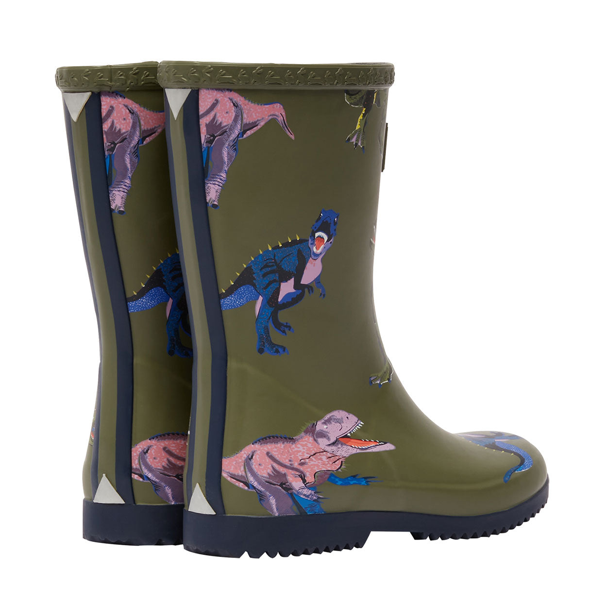 Joules Boy Roll Up Flexible T-Rex Printed Welly