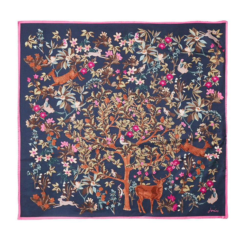 Joules Ladies Bloomfield Square Silk Scarf