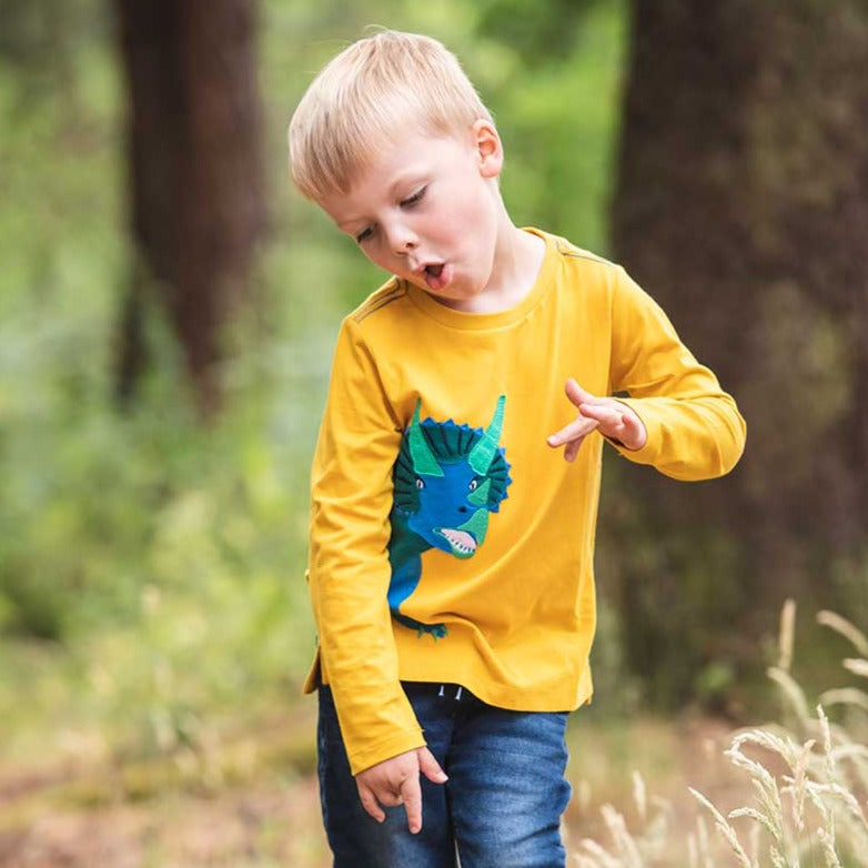 Joules Boys Jack Triceratops Long Sleeve T Shirt