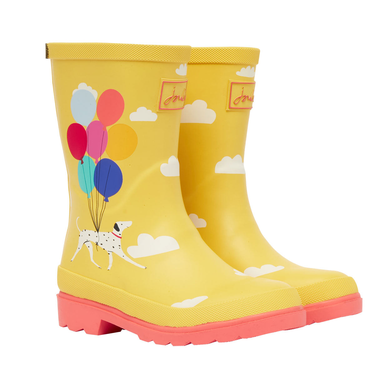 Joules Girls Balloon Dalmatian Welly Print Tall Printed Welly